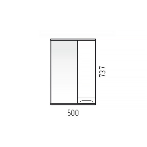 Шкаф зеркальный Melodia Омега 50 белый (MFR80006WT)