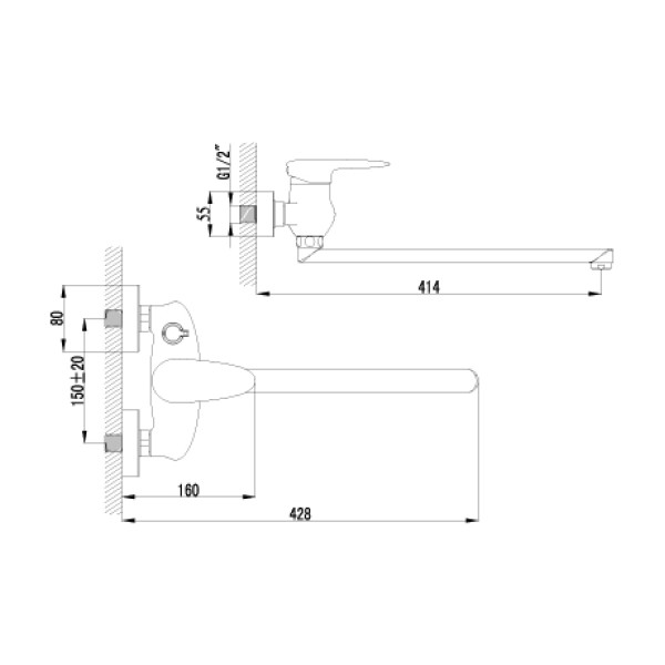 Смеситель для ванны и душа Lemark Status (LM4417C)