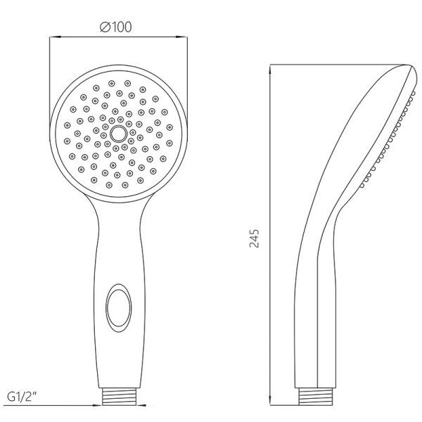 Душевая лейка Melodia 2 функции кнопка d100 хром/серый (MKP20413) Душевая лейка Melodia 2 функции кнопка d100 хром/серый (MKP20413)