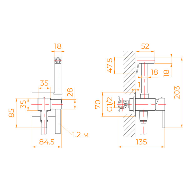 Смеситель с гигиеническим душем RGW Shower Panels черный (581408212-04)