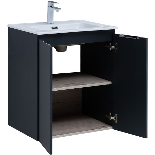 Тумба подвесная Aquanet Алвита New 60 2 дверцы, антрацит (00277523) Тумба подвесная Aquanet Алвита New 60 2 дверцы, антрацит (00277523)