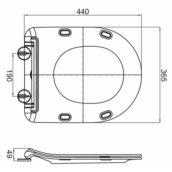 Сиденье для унитаза дюропласт Cezares Stylus soft close, металлическое крепление (CZR-2316-SC)