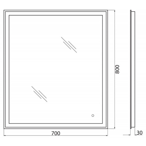 Зеркало с подсветкой BelBagno SPC-GRT 70x80 с подогревом (SPC-GRT-700-800-LED-TCH-WARM)