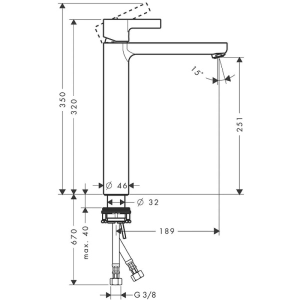 Смеситель для раковины Hansgrohe Metris S хром (31023000)