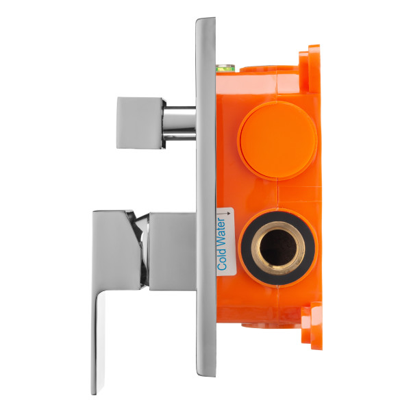 Смеситель для душа встраиваемый Swedbe Platta подключение на 2 выхода в монтажном боксе хром (5519)