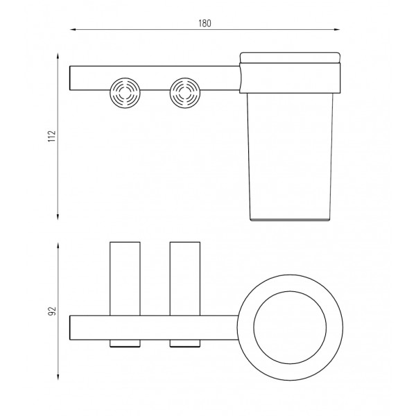 Стакан для зубных щеток с держателем Abber Osten 316 сталь брашированная (AA1860BST)