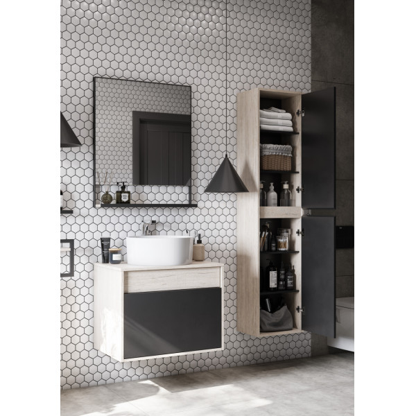 Пенал подвесной Aquaton Лофт Урбан 370x260x1600 графит, орегон (1.A248.1.03L.QX6.0)