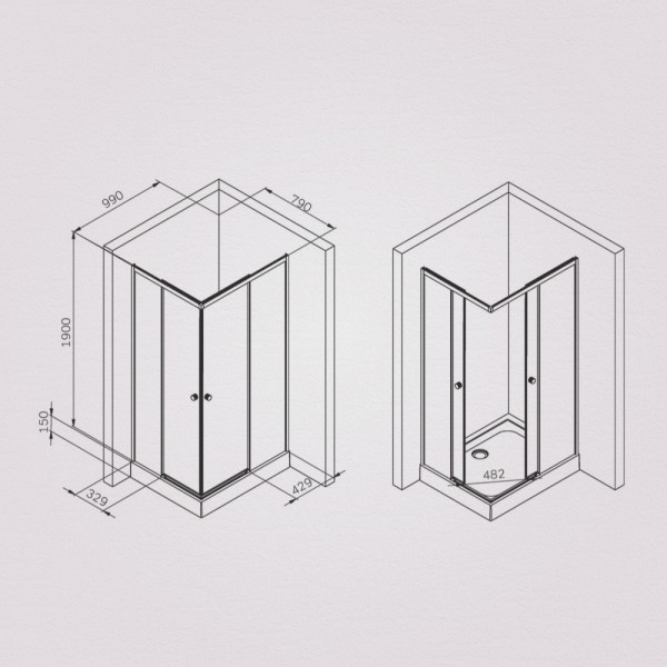 Душевой уголок AM.PM X-joy 100x80 стекло прозрачное, профиль черный матовый (W94G-403-100280-BT1K)