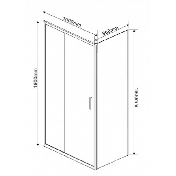 Душевой уголок Vincea Garda 1600х900х1900 стекло шиншилла, профиль хром (VSR-1G9016CH)