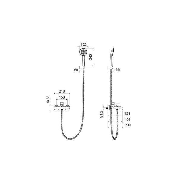 Смеситель для ванны и душа Aquatek Европа с душевым набором шлифованный черный хром (AQ1349BGM) Смеситель для ванны и душа Aquatek Европа с душевым набором шлифованный черный хром (AQ1349BGM)
