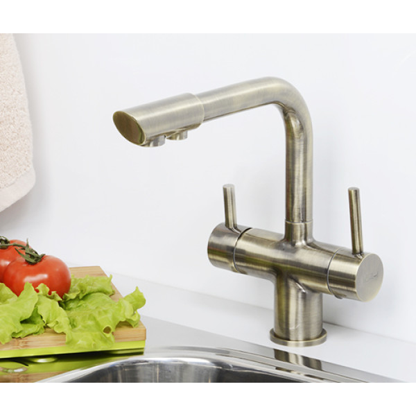 Смеситель для кухни WasserKRAFT под фильтр, светлая бронза (A8037)