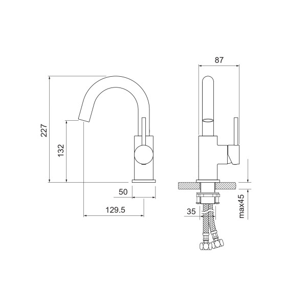 Смеситель для раковины Aquatek Европа шлифованное золото (AQ1307BG)