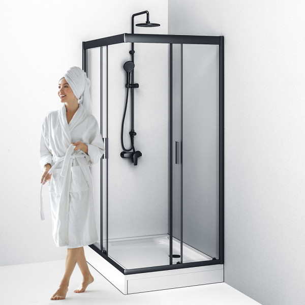 Душевой уголок AM.PM Gem 90x120x190 стекло прозрачное, профиль черный матовый (W90G-404-120290-BT) Душевой уголок AM.PM Gem 90x120x190 стекло прозрачное, профиль черный матовый (W90G-404-120290-BT)