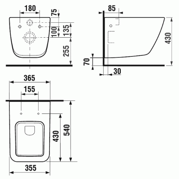 Унитаз подвесной Jika Pure 540х355х360 (8.2042.3.000.000.1)