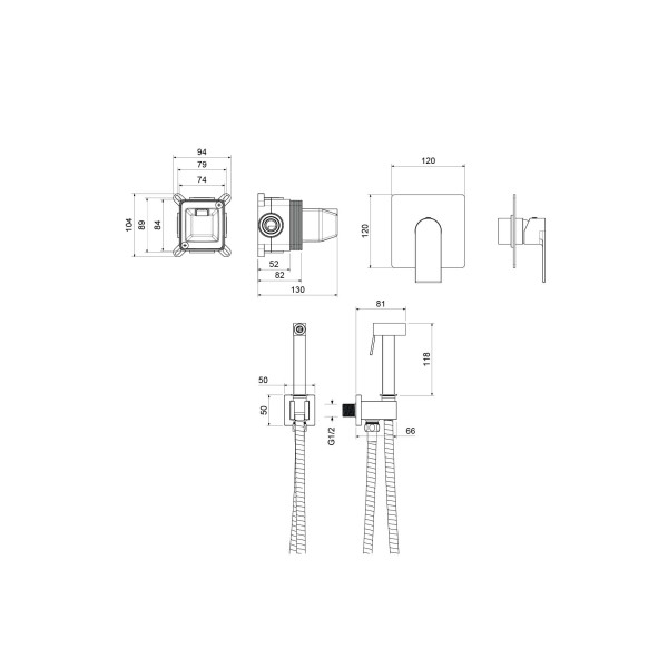 Смеситель с гигиеническим душем Aquatek Лира черный матовый (AQ1419MB) Смеситель с гигиеническим душем Aquatek Лира черный матовый (AQ1419MB)