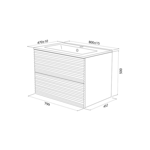 Тумба подвесная Iddis 80x45,2 Bild темно-серый (BIL80G0i95)