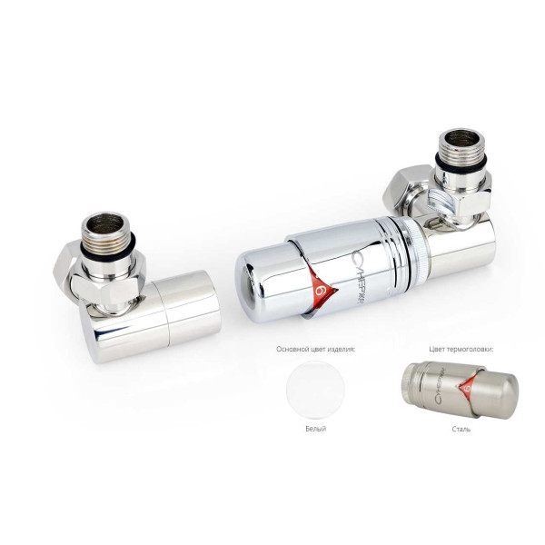 Автоматический терморегулятор Сунержа 3D правый 1/2"Нx3/4" накидная гайка набор (12-1422-6205)