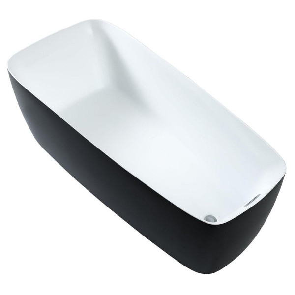 Ванна акриловая Aquanet Family Trend 170х78 белый матовый/черный матовый Black matte слив-перелив (293087)