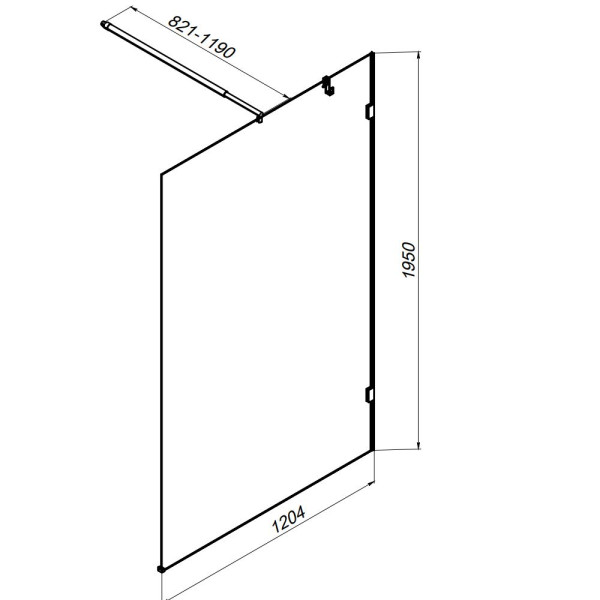 Душевое ограждение AM.PM X-Joy 120x195 стекло прозрачное, профиль черный (W94WI-120-F1-BTE)