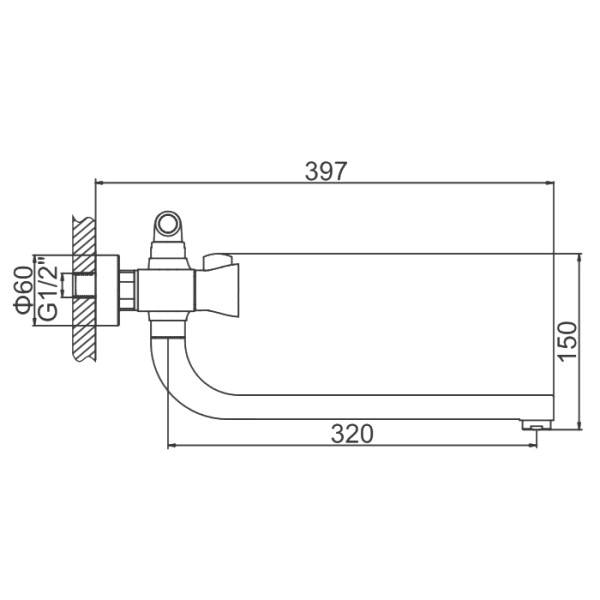 Смеситель для ванны и душа Ledeme с душевым гарнитуром (L2587)