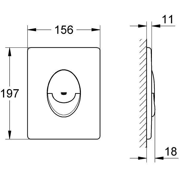 Клавиша смывная Grohe Skate Air белый альпин (38505SH0)