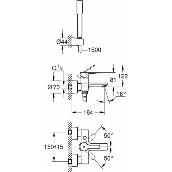 Смеситель для ванны и душа Grohe Lineare New (33850001)