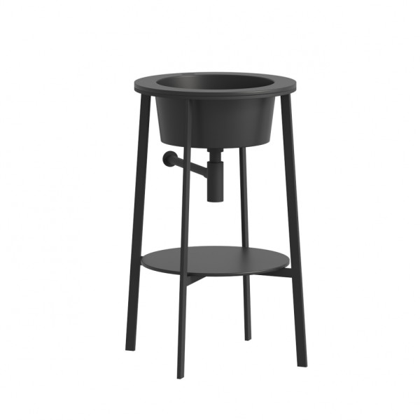 Раковина с консолью Аbber Bequem 50x50x85 черная матовая (AC2130MB)