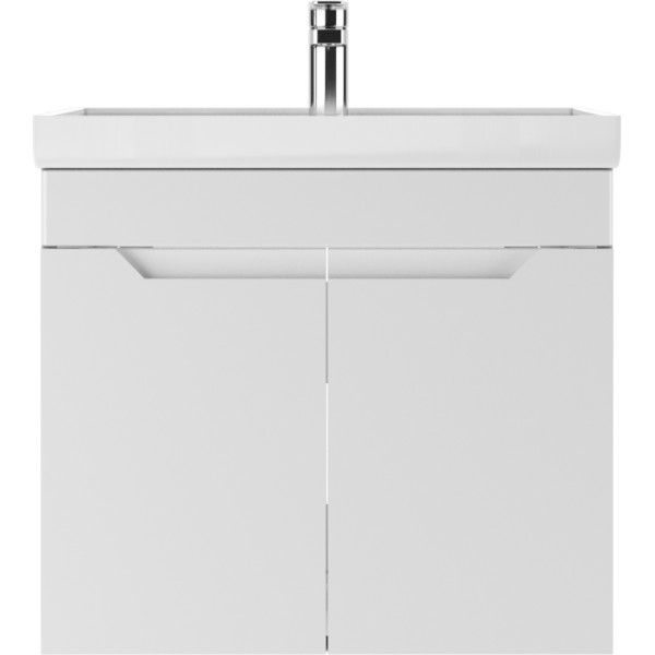 Тумба подвесная под умывальник Classica 60 Optima без ящика глянец Домино (DO1909T)