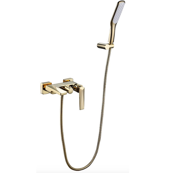 Смеситель для ванны и душа Boheme Venturo с душевым гарнитуром золото (383)