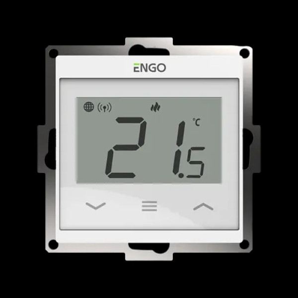 Терморегулятор Engo E55 беспроводной, Wi-Fi 230В для рамки 55х55 (белый) (E20i-W)