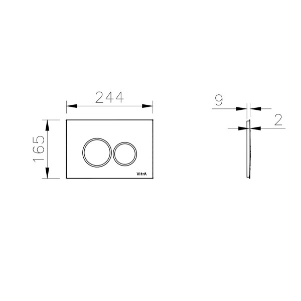 Клавиша смывная Vitra Origin черный матовый (740-2411)