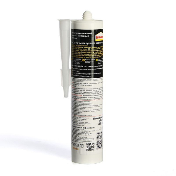 Герметик силиконовый санитарный экспресс Момент 280 мл. (белый) (2256222)