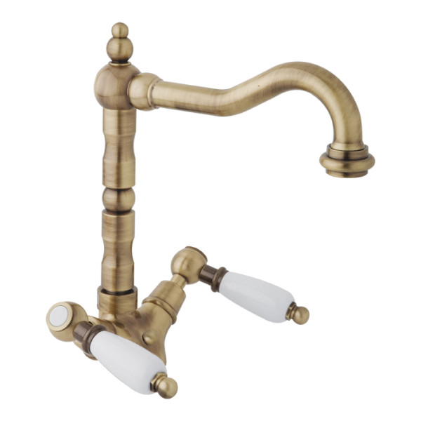 Смеситель для раковины Cezares First бронзовый, ручка рычаг - белый (FIRST-LS2-02-Bi) Смеситель для раковины Cezares First бронзовый, ручка рычаг - белый (FIRST-LS2-02-Bi)