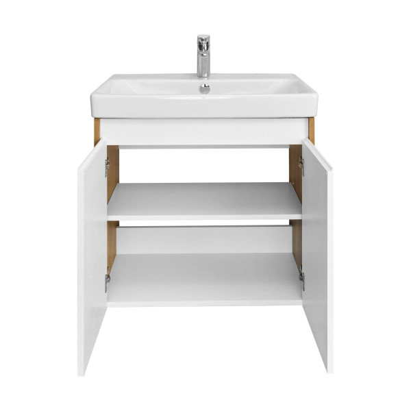 Тумба-умывальник Aquaton Сканди Doors 45 Бел/Дуб Рустикальный/1WH501630 Раковина Адриана 45 (1A2787K0SDZ90)