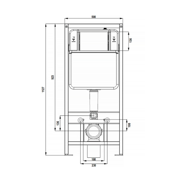 Инсталляция для подвесного унитаза Azario NEW-TS 1 500?110?1127 механическая 3/8л (AZ-TS006T)