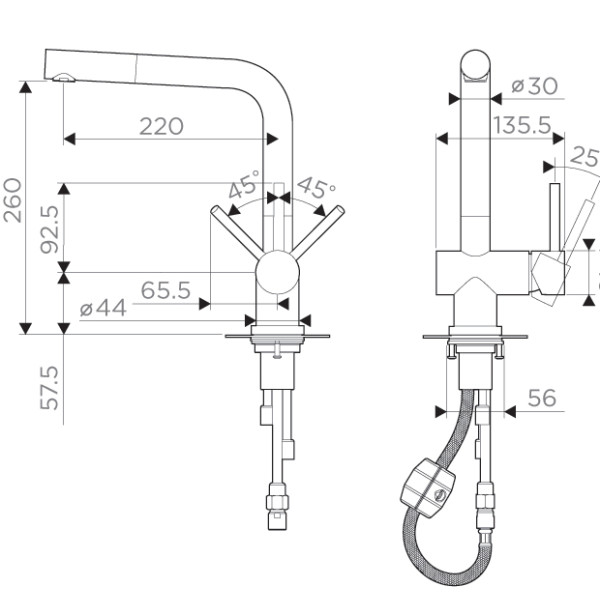Смеситель для кухни Omoikiri Koriyama-S цвет нержавеющая сталь (4991006) Смеситель для кухни Omoikiri Koriyama-S цвет нержавеющая сталь (4991006)
