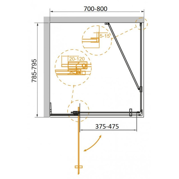Душевой уголок Cezares Slider 70x80x195 стекло прозрачное, профиль оружейная сталь (SLIDER-AH-1-80-70/80-C-GM) Душевой уголок Cezares Slider 70x80x195 стекло прозрачное, профиль оружейная сталь (SLIDER-AH-1-80-70/80-C-GM)