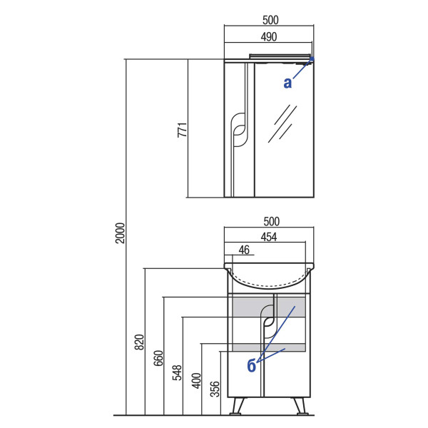 Тумба-умывальник Aquaton Панда 50/131201S0011B0 Умывальник Акватон с переливом белый (1A0537K1PD010)