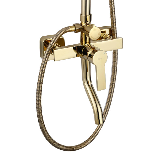 Душевая система с изливом Rea Argus Gold (REA-P7840)