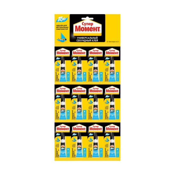 Клей секундный Супер Момент Гель Прозрачный 3 г. (на мульти-карте) (622917)
