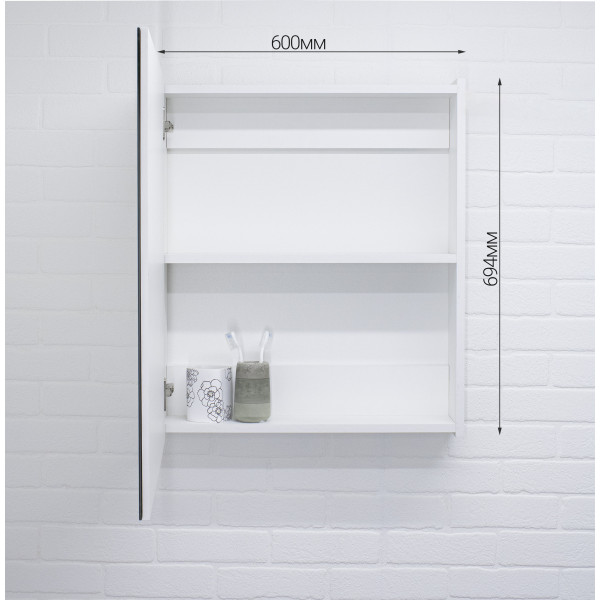 Шкаф зеркальный Норма 60 1 дверь Айсберг Домино (DA1639HZ)