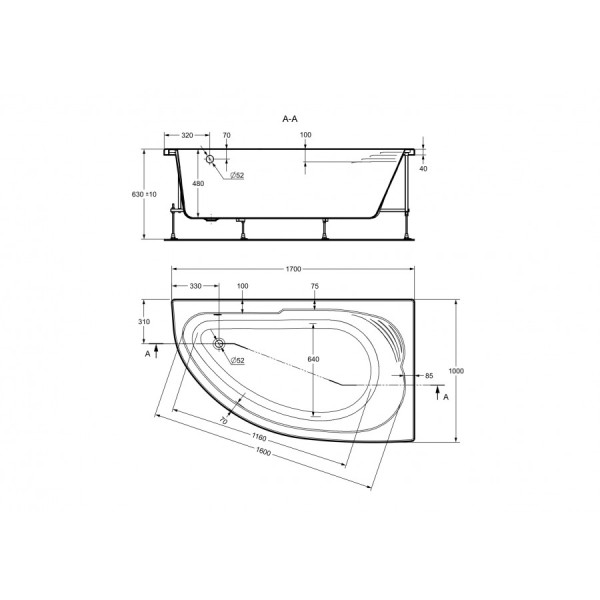 Ванна акриловая Roca Merida 100x170x50 R белая (7.2486.4.50.0) Ванна акриловая Roca Merida 100x170x50 R белая (7.2486.4.50.0)