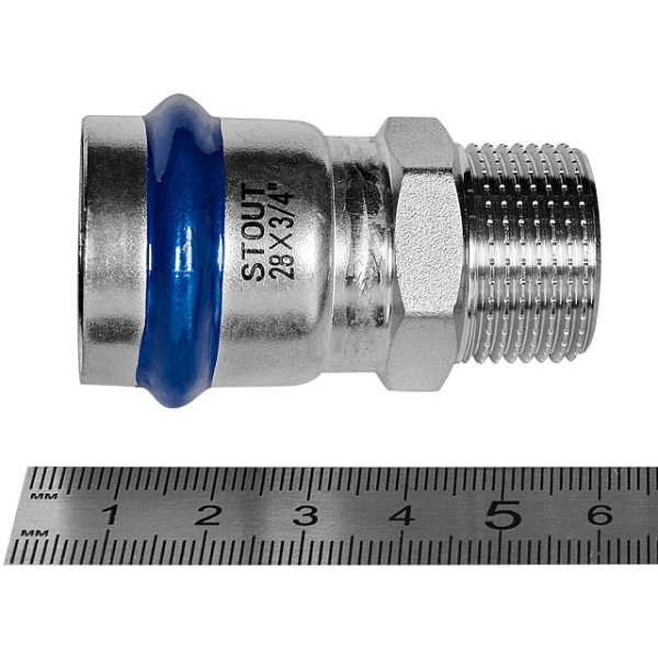 Переход 28х3/4"Н Stout SSS-2021 ВПр-НР (нерж.ст., пресс) SSS-2021-002834