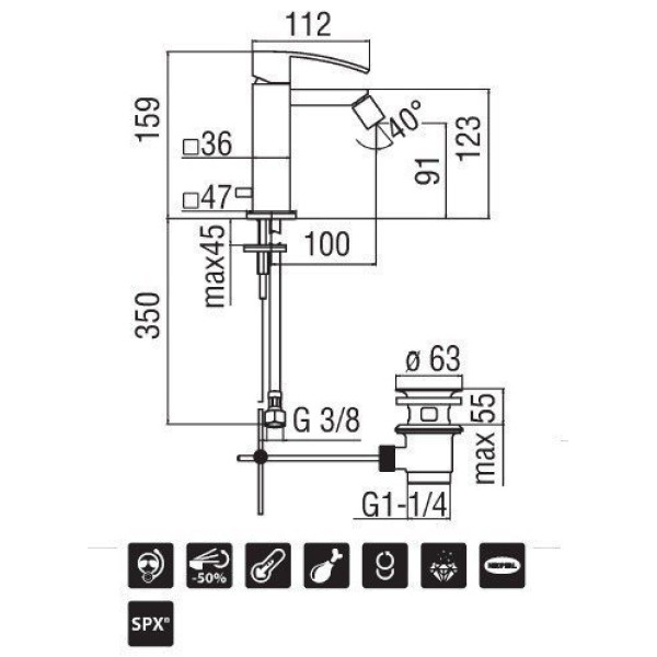 Смеситель для биде Nobili Ray хром (RY00119/1CR) Смеситель для биде Nobili Ray хром (RY00119/1CR)