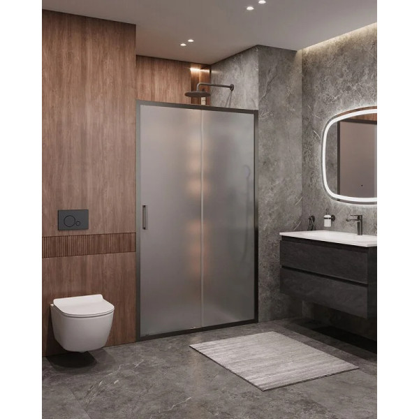 Душевая дверь Cezares Molveno 120x195 стекло матовое, профиль оружейная сталь (MOLVENO-BF-1-120-P-GM)