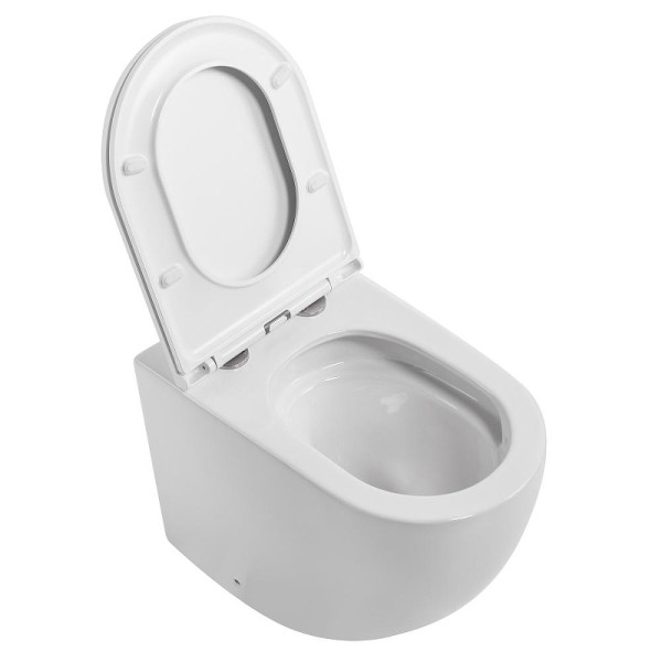 Унитаз приставной Abber Bequem безободковый, смыв торнадо белый (AC1111T) Унитаз приставной Abber Bequem безободковый, смыв торнадо белый (AC1111T)