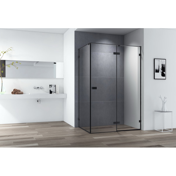 Душевой уголок Cezares Bellagio 140x90x196,8 стекло прозрачное, профиль черный (BELLAGIO-AH-1-140/90-C-NERO)