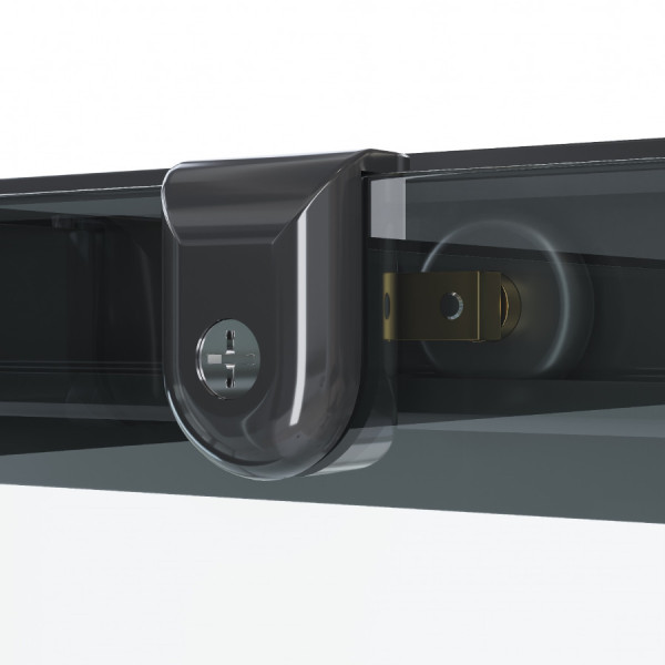 Душевой уголок Santek Вэлия 90x90x195 стекло (прозрачное, профиль черный (1WH501797)