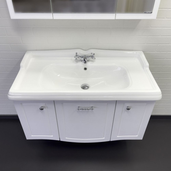 Тумба подвесная Comforty Павия 1015x600x490 белый глянцевый с раковиной (00-00001524) Тумба подвесная Comforty Павия 1015x600x490 белый глянцевый с раковиной (00-00001524)