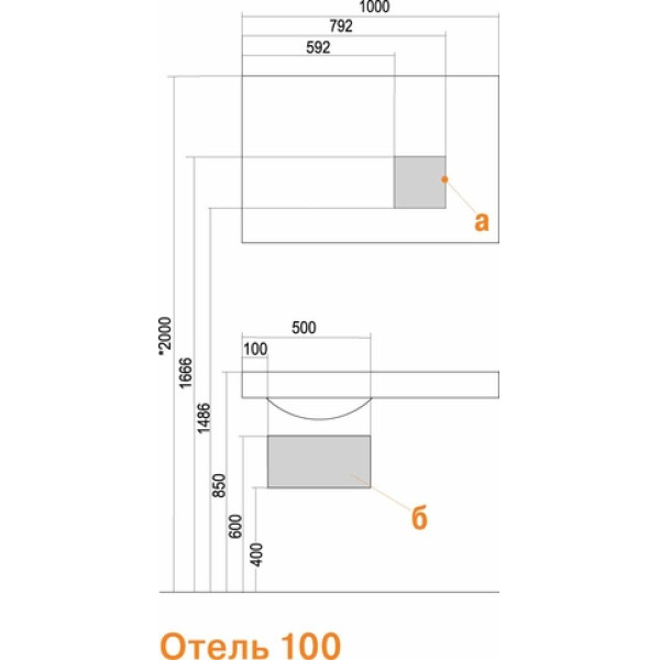 Зеркало Акватон Отель 100 стекло (1A107402OT010)
